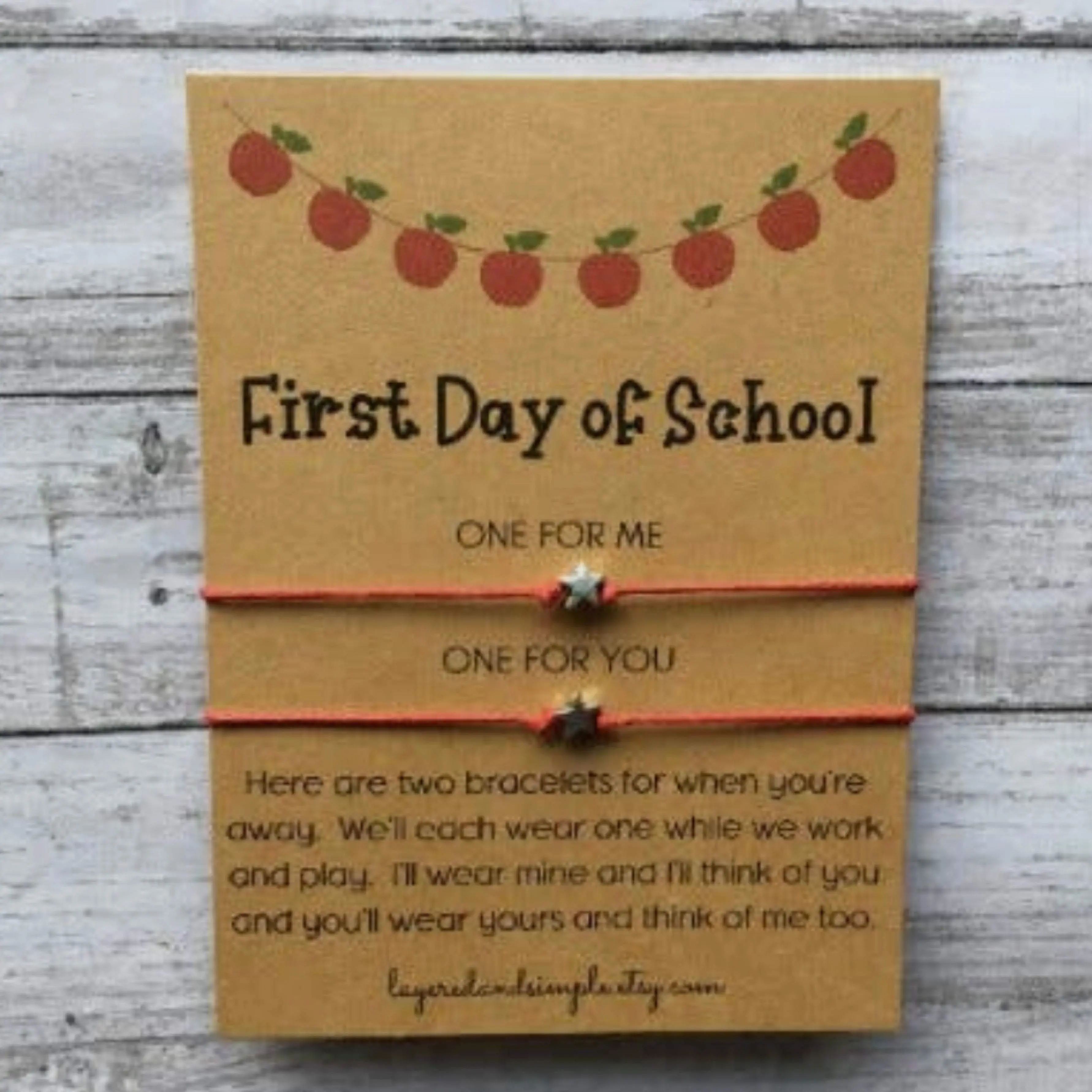 First Day of School Matching Wish Bracelet