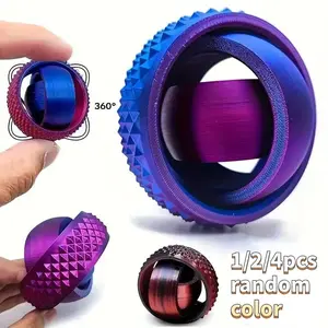 4pcsRotating Gyroscope Stress Relief Toy, 3D Finger Toy for Adults, Perfect Christmas Gift, Birthday Present, Ideal Friend Gift