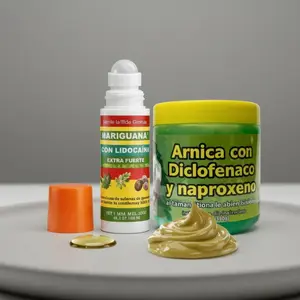 Pain Relief Combo: Mariguanol Herbal Muscle Roll-On + Gel Diclofenaco y Naproxeno 125g