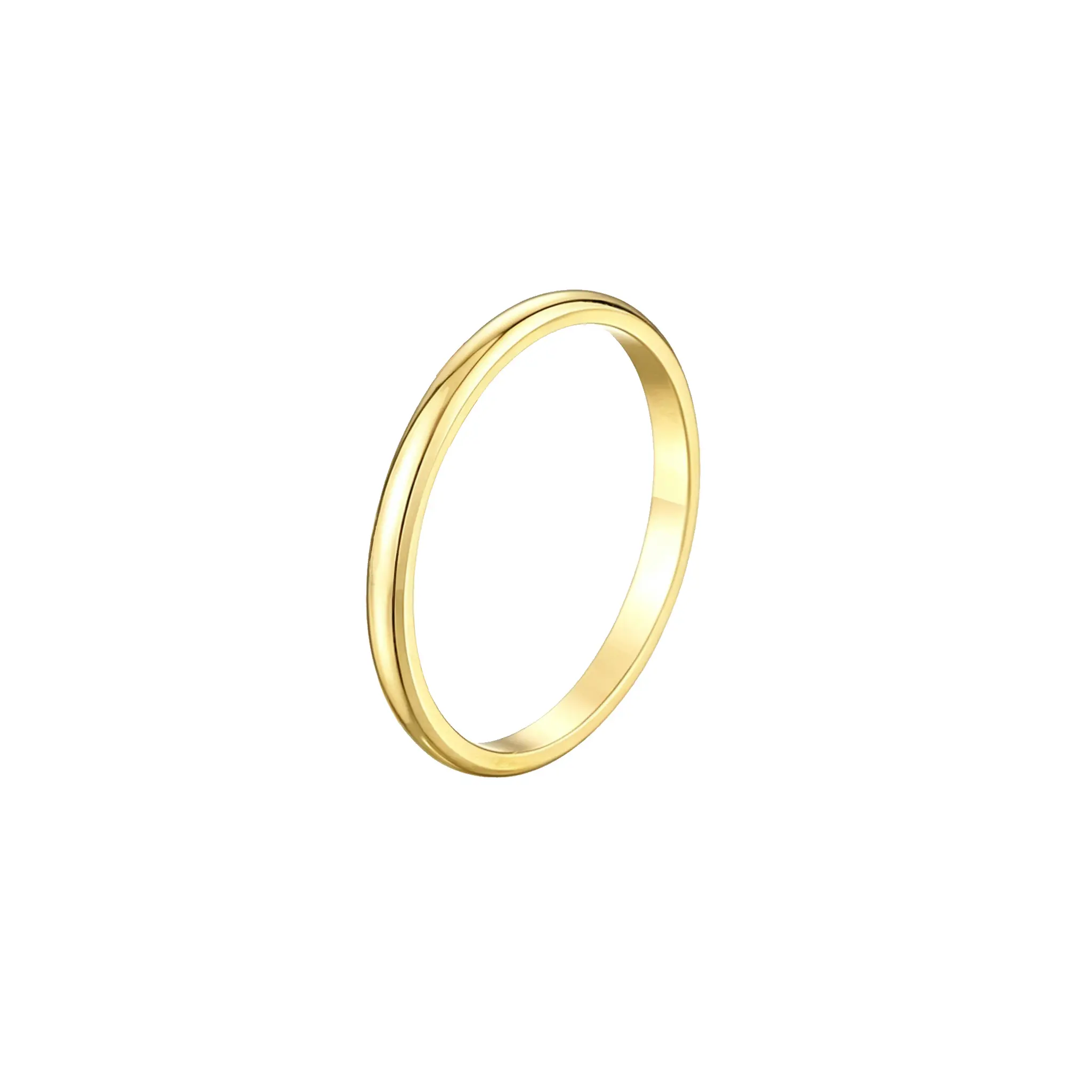 18K Gold Dome Wedding Band Ring  Ring Classic Ring Jewelry For Men Women Unisex In High Polished Stainless Steel Fashion Ring Beautiful Rings