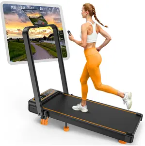 Trisomy-380F Walking Pad with 10% Incline, Upgraded 3.5HP Walking Pad with Handle Bar, 4-in-1 Portable Under Desk Treadmill for Home, Foldable Treadmill with Incline, 350lb Capacity, APP Control