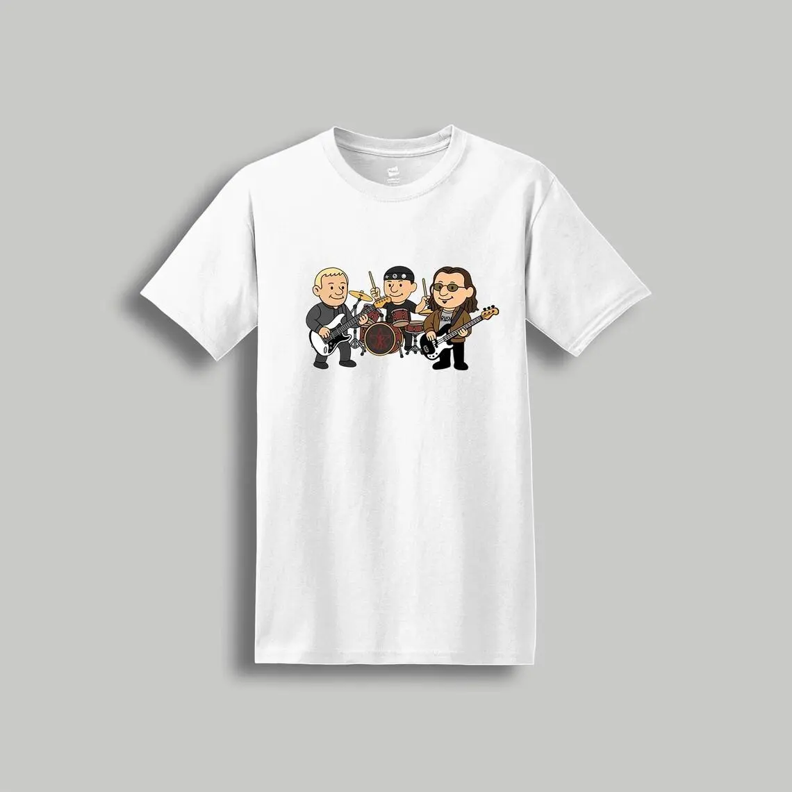 Rsh Retro Cartoon T-Shirt, Iconic Canadian Rock Band Tribute Graphic Tee