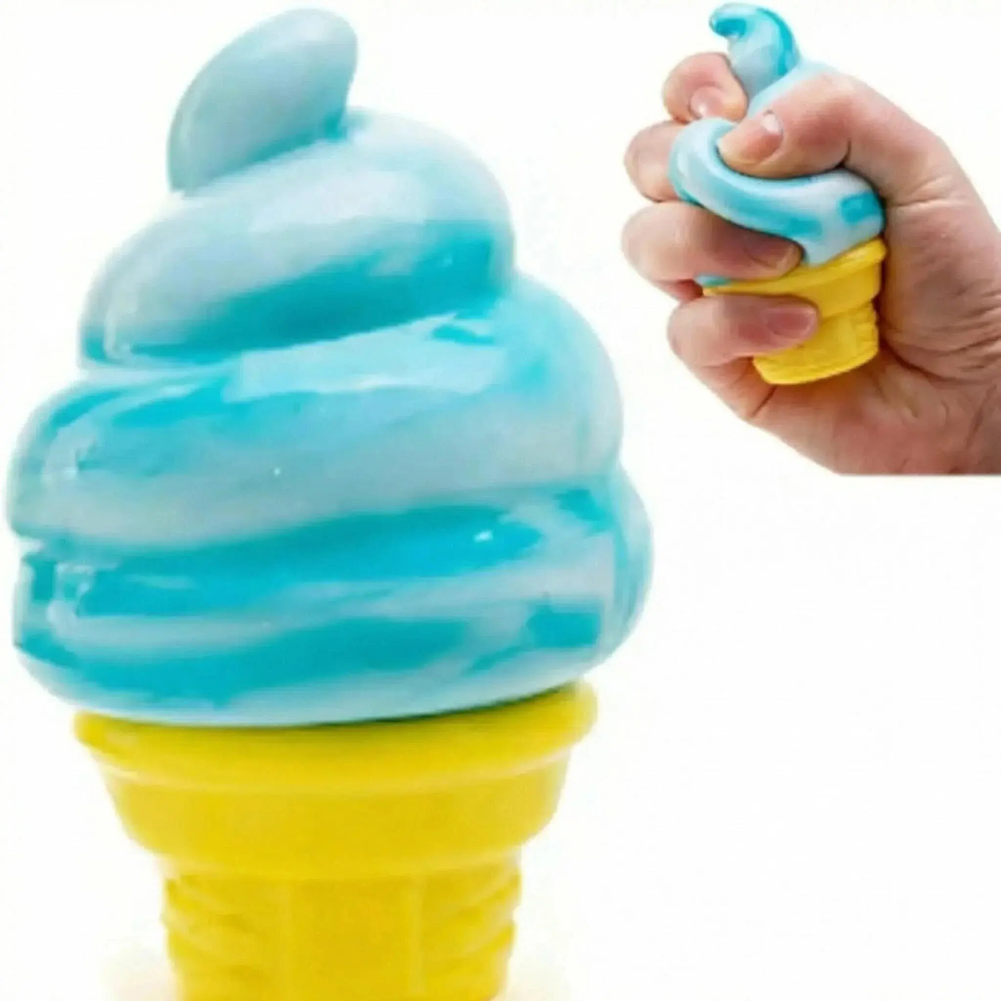 Schylling Slow Rise Stress Ball Squishy Ice Cream & Cone Toy - Stress Relief Squeeze Fidget Toy, Sensory Aid, Party Favor for 3-4 Years Old Kids