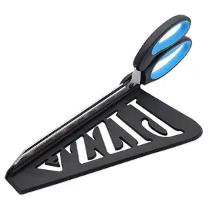 Pizza Scissors With Server Tray Stainless Steel Pastry Cutting Tool Baked Food Cutter Multifunctional Slicer Kitchen Cook Gadget
