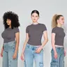 PUMIEY Snatched Fitted T-Shirt, Double Layer Crew Neck Tee, Buttery Soft Stretchy Basic, Minimal Everyday Essential summerwins