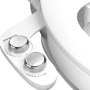Non-Electric Toilet Bidet Attachment with High Pressure Self-Cleaning Dual Nozzle, Adjustable Wash Butt Cleaner for Bathroom Fixtures