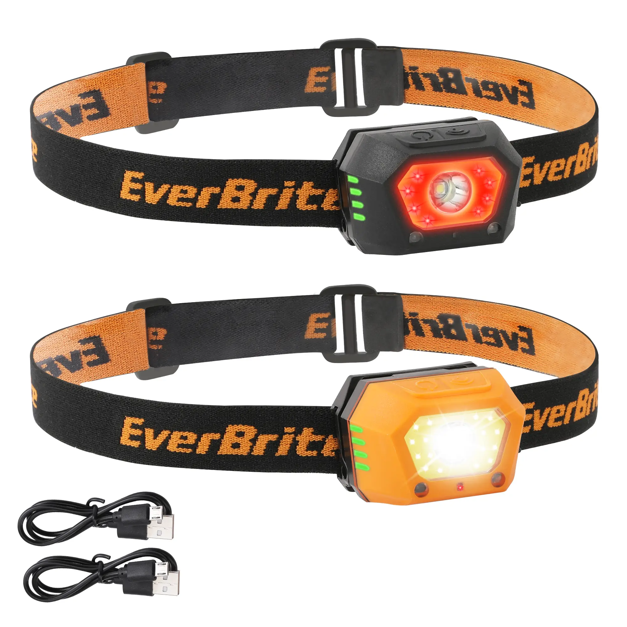 #backtoschool EverBrite 2-Pack Headlamp, Rechargeable LED Waterproof Headlight, USB Powered Head Lamp with Motion Sensor & Zoom, Ideal for Emergencies, Camping, and Outdoor Adventures