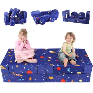 Kids Play Couch,8Pcs Kids Modular Play Couch Sofa,Kid Couch Play Toddler Foam Sofa Kids for Playroom Bedroom