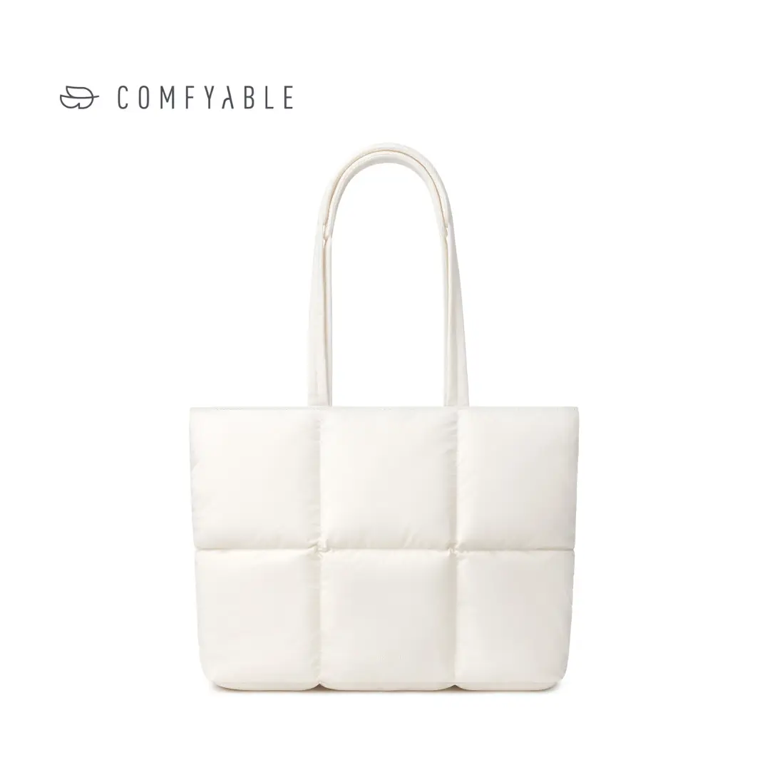 Comfyable Puffy Laptop Bag Compatible for 13 14 Inch MacBook Pro/Air/Neo, Lightweight Handbag for Women for Office Work School