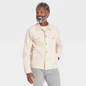 Houston White Adult Unisex Button Up Corduroy Trucker Jacket