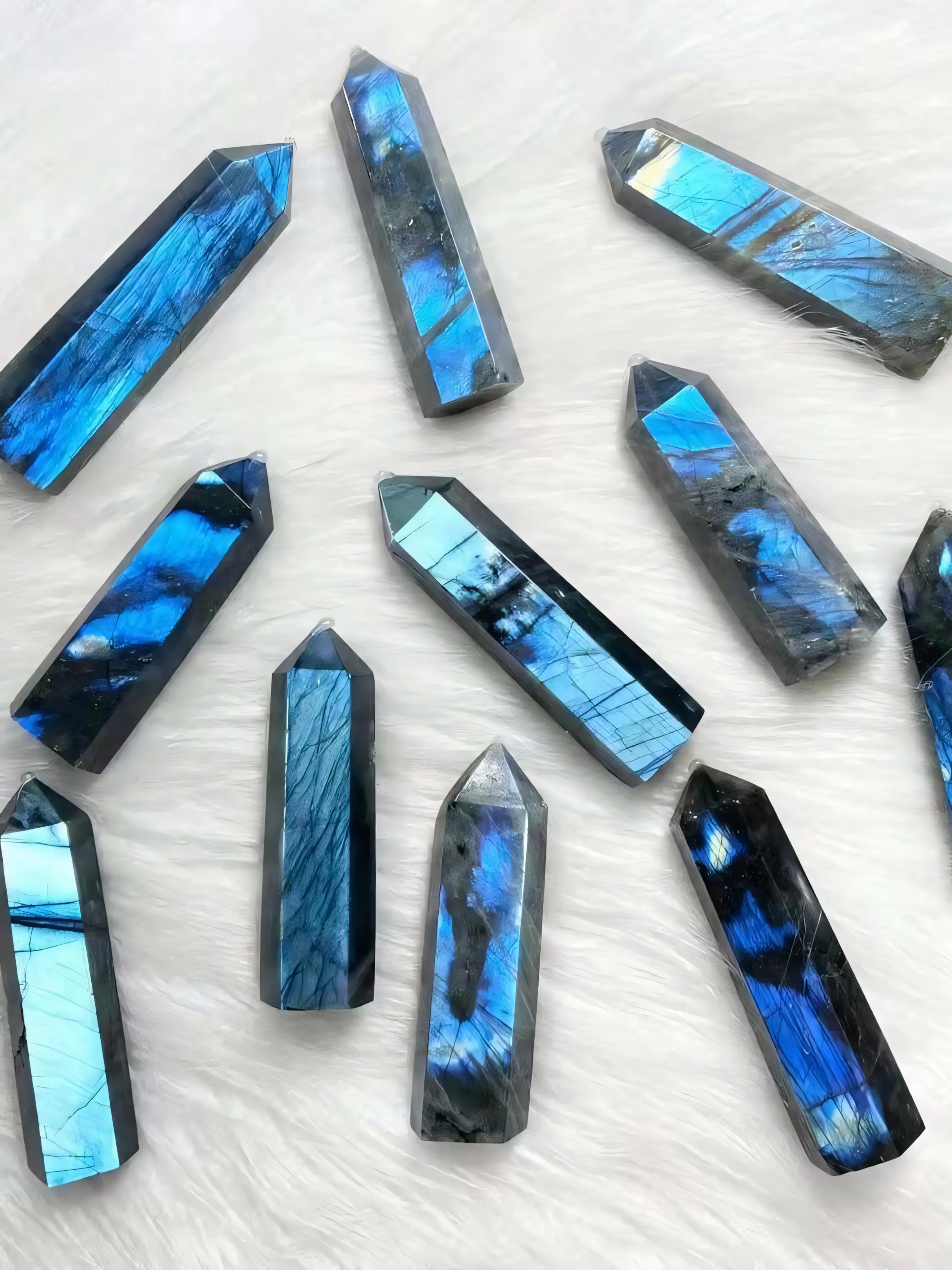 [Popular Product] 1 Count Stunning Labradorite Meditation Tower, Polished Stone Pillar, Crystal Decorative Stones, Crystal Carvings for Home Decor and Gifts, Perfect for Holidays and Valentine's Day