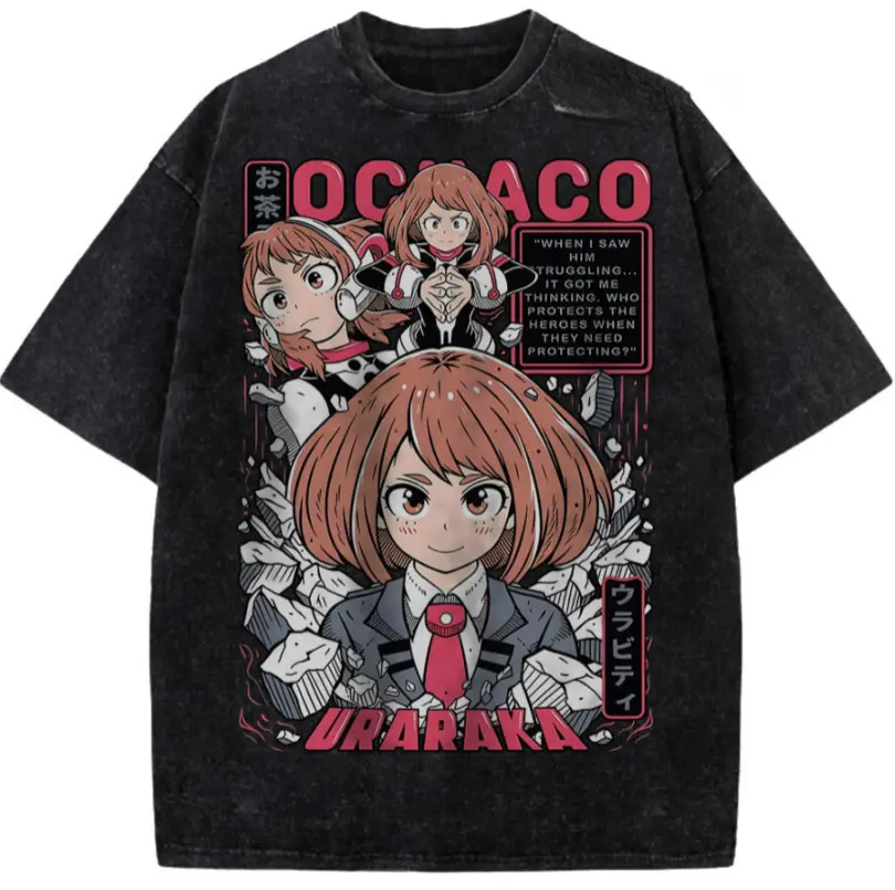 Ochaco Uraraka Shirt, MHA Shirt, Anime Shirt, Vintage Ochaco Uraraka My Hero Academia T-Shirt, Anime Hero Girl Graphic Tee, MHA Manga Streetwear Unisex Cotton Crewneck T-Shirt Menswear Womenswear Streetwear Top
