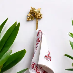 Brass Bird Towel Rack - Polished Finish