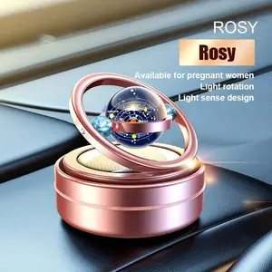 Car Solar Air Freshener with 2pcs Incense Slice, Rotatable Fragrance Diffuser, Car Decoration Additions for Car Home Interior Fragrance