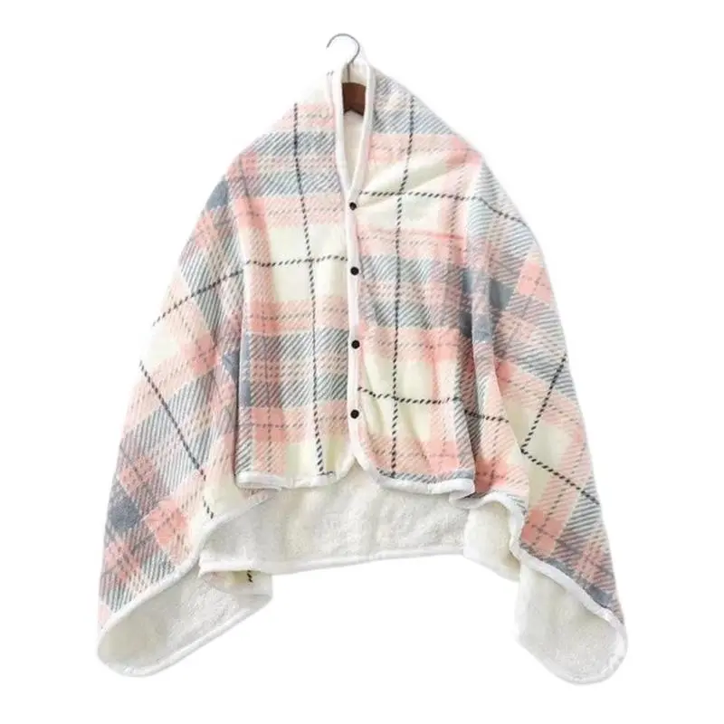 Women's Soft Fleece Wearable Blanket - Comfy Button-Accented Poncho Throw, Plush Sleeveless Cape Wrap for Water Sports Swim Towel Use, Soft Fleece Blanket
