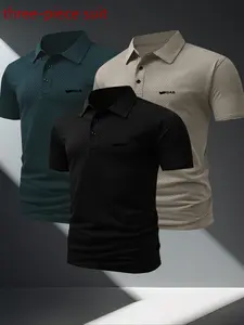 GAS pairing 🚀 Men's quick drying elastic golf polo shirt | Polyester spandex blend | Moisture wicking Unisex basic quick drying multi-color optional | Multi scene wearing