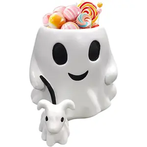Halloween  Walking  - White  Bucket,  Planter,  Bucket Vase, Halloween  Decor with  Walking ,  Candy Bowl Bucket for  Decor, Outdoor Decoration