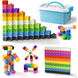 Math Linking Cubes with Box 301PCS, Preschool Math Manipulative, Kids Counting Blocks Play Set, Educational Learning Supplies for Kindergarten, Great Gift for Boys & Girls
