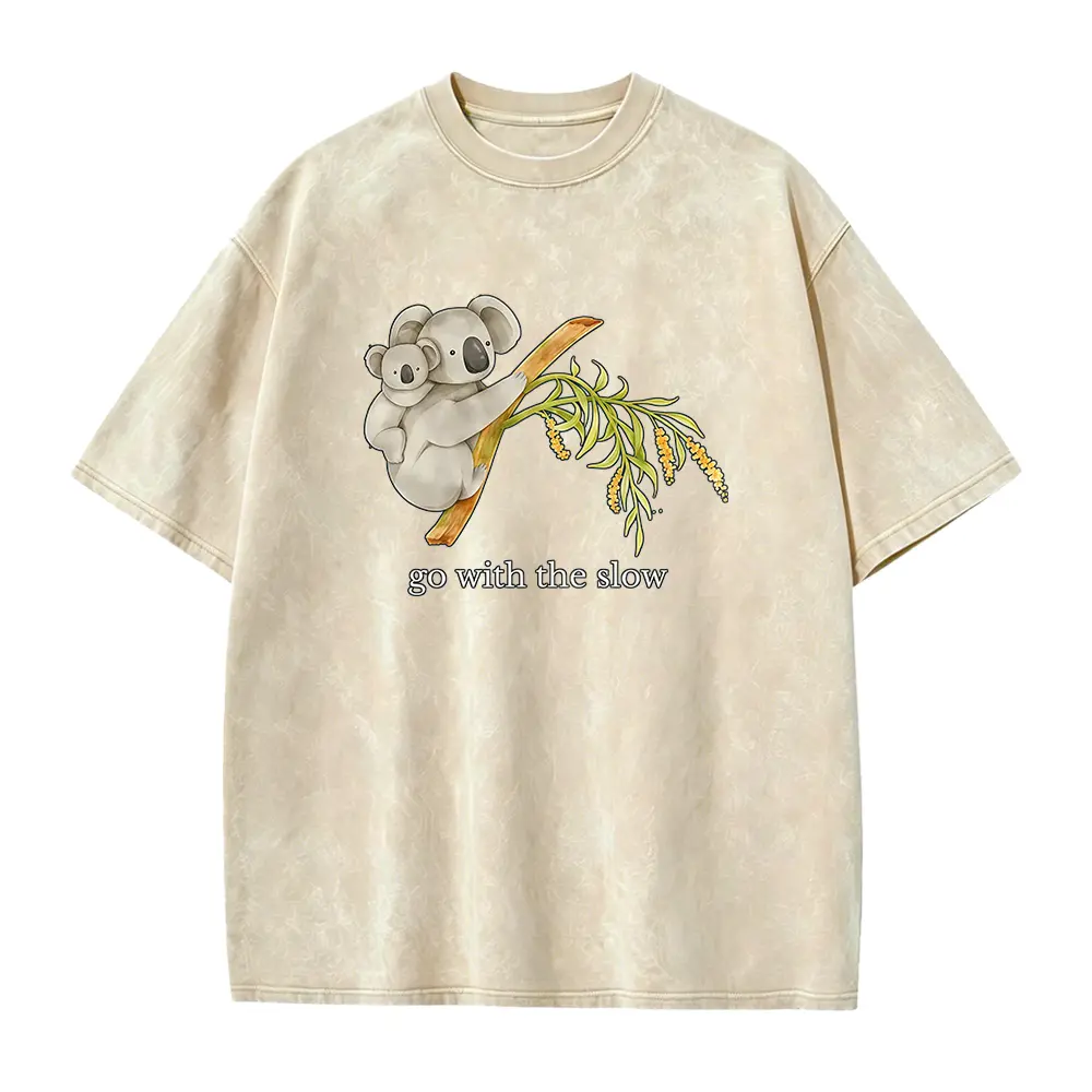 Koala Graphic T-Shirt, Go With The Slow Chill Aesthetic Outfits