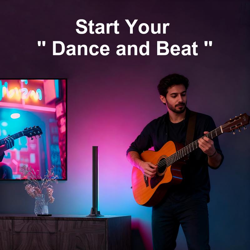 Valentine's Day RGB Smart LED Bar Light, App & Remote Control Ambient Desktop Lamp, USB Powered Music Sync Mood Lighting for Gaming Setup, Bedroom & Romantic Desk Decor