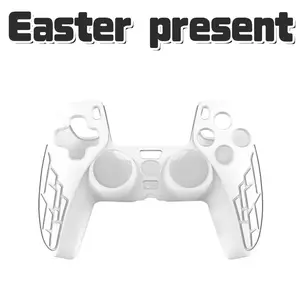Ps5 Controller Protective Case, Silicone Thumb Grip, Perfect Fit, Includes Two Joystick Caps and Stickers, Shockproof Washable Gift