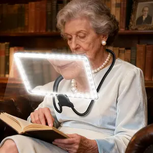5X Neck Magnifying with Light, Magnifier with Light Hands Free, Full Book Page Magnifier with 3 Light Modes, Flexible Gooseneck for Seniors Reading Low Vision
