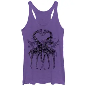 Women's Lost Gods Giraffe Heart Racerback Tank Top