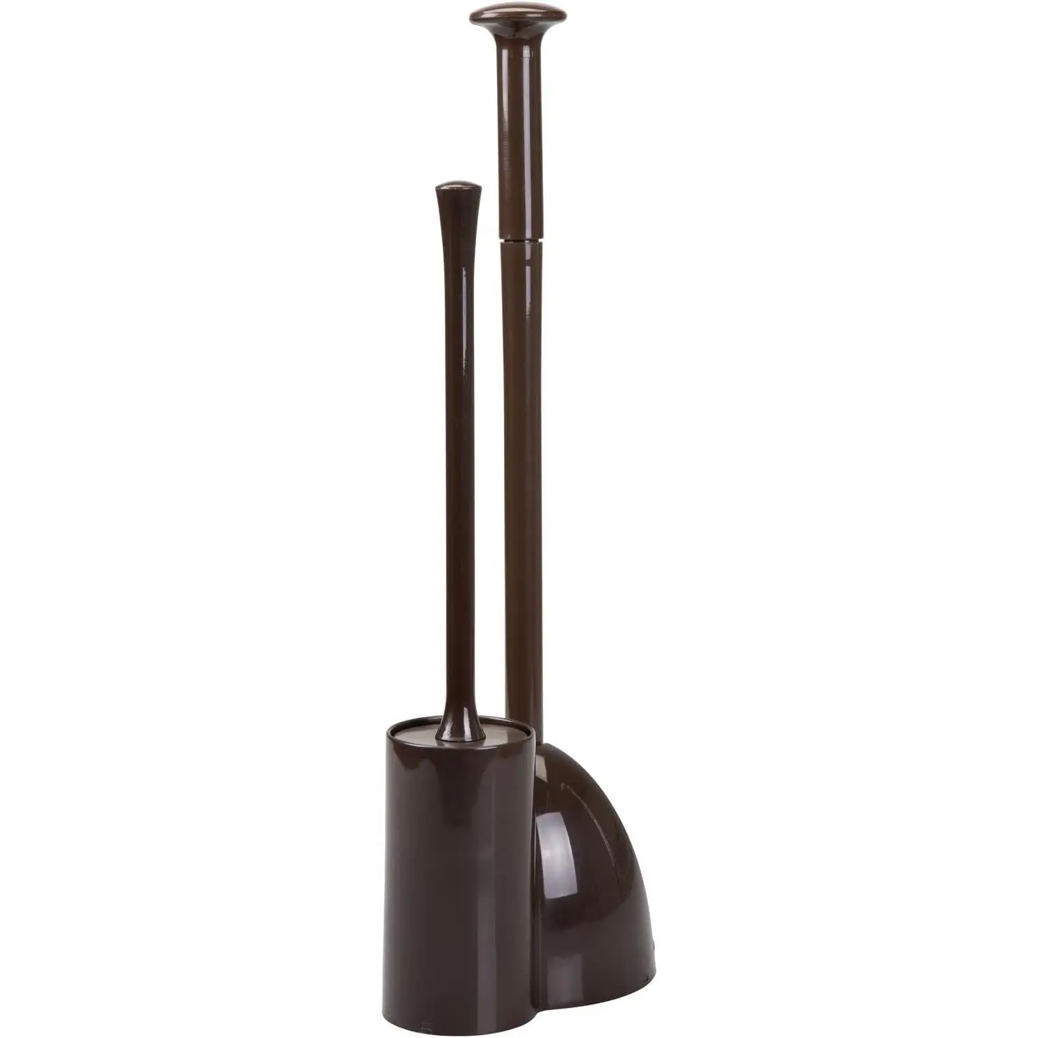 Plunger and Brush Set for Toilet Bowl - Combo with Holder  - Modern Toilet Brush and Plunger Set - Aura Collection - Dark Brown