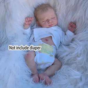 GUESSBELLY 48Cm 19inch Full Body Soft Vinyl Baby Reborn Girl Bath Toy with 3D-Paint Skin and Visible Veins Realistic Sleeping Doll Princess Birthday Gift for 3+ Kids