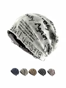 1pc New Personalized Letter Velvet Beanie Fitted Hat, Lightweight Summer, Outdoor Sports, Cool Men's Hat, Unisex Casual Spring/Autumn Cap