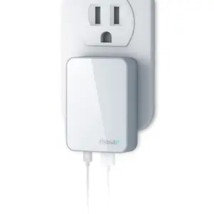 Nekmit USB C Charger, 60W Slim Fast Wall Charger Foldable for Travel, Thin Flat Dual Port with PD 3.0 & GaN Tech for Laptops, MacBook, iPad Pro, iPhone 14/14 Pro / 14 Pro Max, Pixel, Galaxy Adapter Charging Plug Smartphone Cellphone Electronic