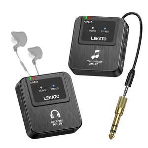 LEKATO 2.4G Wireless in-Ear Monitor IEM System Transmitter Receiver Auto-Pairing Low Latency for Live Performance Stage Singer Band