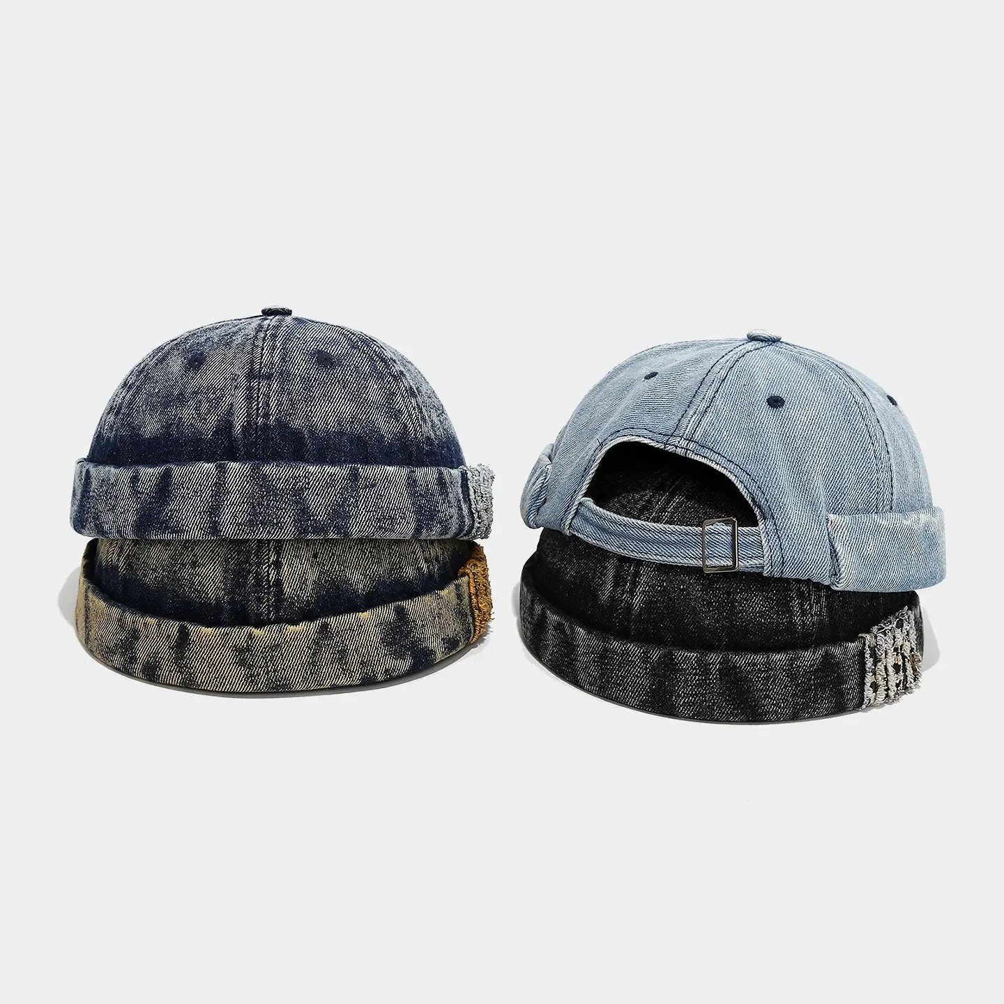 Brimless Docker Cap for Men & Women, Vintage Washed Cotton Beanie with Rolled Cuff, Adjustable Lightweight Hat for All Seasons, Casual Trendy Hat, Brimless Cap, Adjustable Strap Secures All Day, Lightweight Fabric, Premium Cotton
