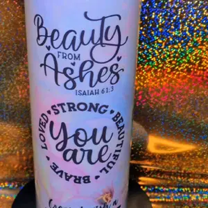 Bible Scriptures Tumbler with Inspirational Quotes and Colorful Design