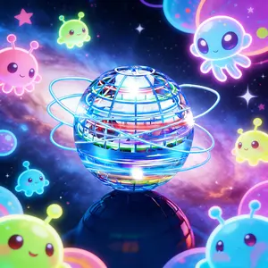 Galaxy LED Anti-Gravity Boomerang Hover Orb Flying Spinner, Cool Indoor Outdoor Game Toys for Kids & Teens, Safe Solid Parent-Child Play Ball, Entertainment Game Props, Perfect Gifts & Party Toys