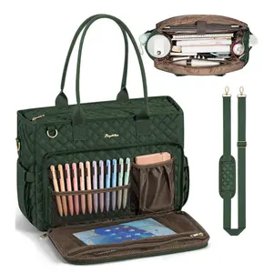 Teacher Tote Bag for Women,15.6 inch Laptop Work Tote Bags with 40oz Cup Holder, Waterproof Quilted Utility,Multiple Pockets,Shoulder Crossbody Tote Handbags for Women Work,Daily,Travel,Gym,School College