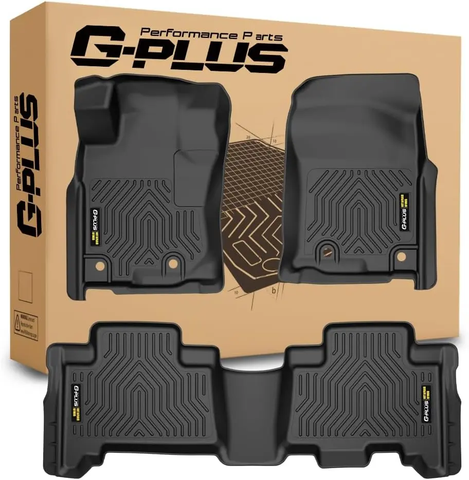 G-PLUS TPE Floor Mats Fit Toyota 4Runner 2013-2024/GX460 2014-2023 | All Weather Protection,Non-Slip,Custom Fit Floor Cargo Liners Accessories,TPE Full Coverage,1st & 2nd Row,Black