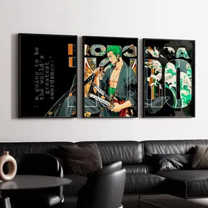 Anime R-Roronoa Zoro Split Poster HD Waterproof Art Sticker | Custom DIY Self-Adhesive Wall Print | Fade-Resistant Decorative Wall Poster for Home, Office, Living Room, Bar | Multiple Sizes, High-Definition Print, Easy Peel and Stick