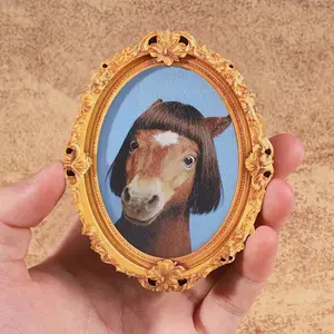 Dora Head Magnet for Fridge, Refrigerator Magnet, Small Creative Frame Wall Art, Vintage Oval Shape, Mini Photo Frame, Fun Home Decor, Festive Gift