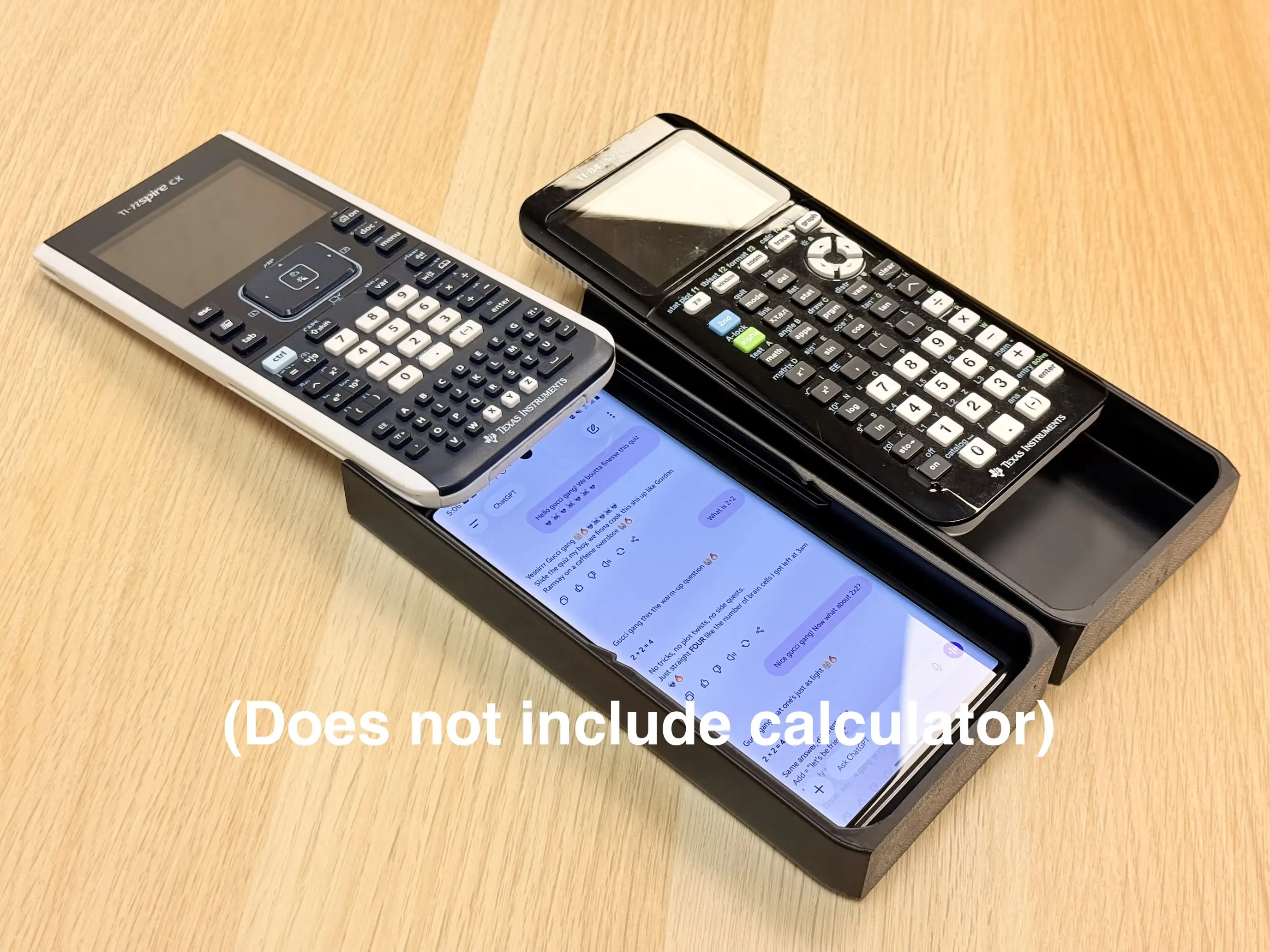 Calculator Phone Case (Does not include calculator, fits up to iPhone 17 Pro Max without case) - Secret Phone Hider for Class - TI-84 Plus CE - TI-nspire CX - Shell Discreet Hidden Storage for Students (Does not include calculator)