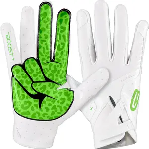 Grip Boost Peace Stealth 6 Boost Plus Football Gloves - White/Lime