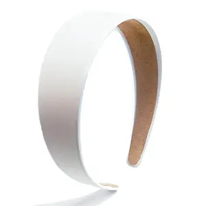 Christmas Gift White Headband Silk Satin Non Slip Hairband, Solid Color Hair Accessory for Women and Girls