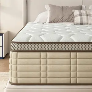 Nicole Selection Hybrid 10-12 Inch Mattress in a Box - Twin/Full/Queen/King Size Memory Foam + Cooling Design, Medium Firm, Fiberglass Free, Strong Edge Support, Perfect for All Sleepers, H9A, For Christmas Gifts