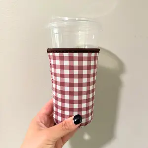 Mocha Gingham Drink Sleeve Mocha Gingham Drink Sleeve