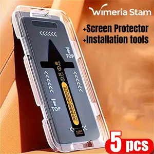 5pcs Full Cover Screen Protector for iPhone Models, Ultra HD 9h Tempered Glass, Dynamic Island Compatible, Anti-Scratch & Fingerprint