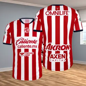 2425 Home Jersey Mexico Red and White Stripe Short Long Sleeve Top Football Jersey