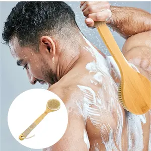Long Handle Bath Body Brush Soft Bristles Back Shower Exfoliating Scrubber Clean for Men and Women