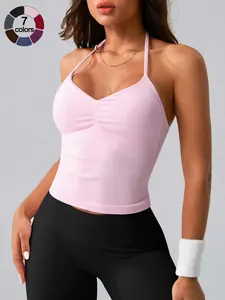 Women's Sporty Tank Top, Folded Design for Layered Look, Adjustable Fit, High-Quality Elastic Fabric, Comfortable and Stylish, Sporty Cami Top