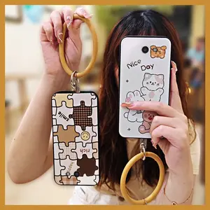 Back Cover Funny Phone Case For Samsung Galaxy J7 2017 US/J720 Bracelet Youth Ring Soft Case Solid Color Dirt-resistant heat dissipation Cartoon Anti-knock Waterproof Protective