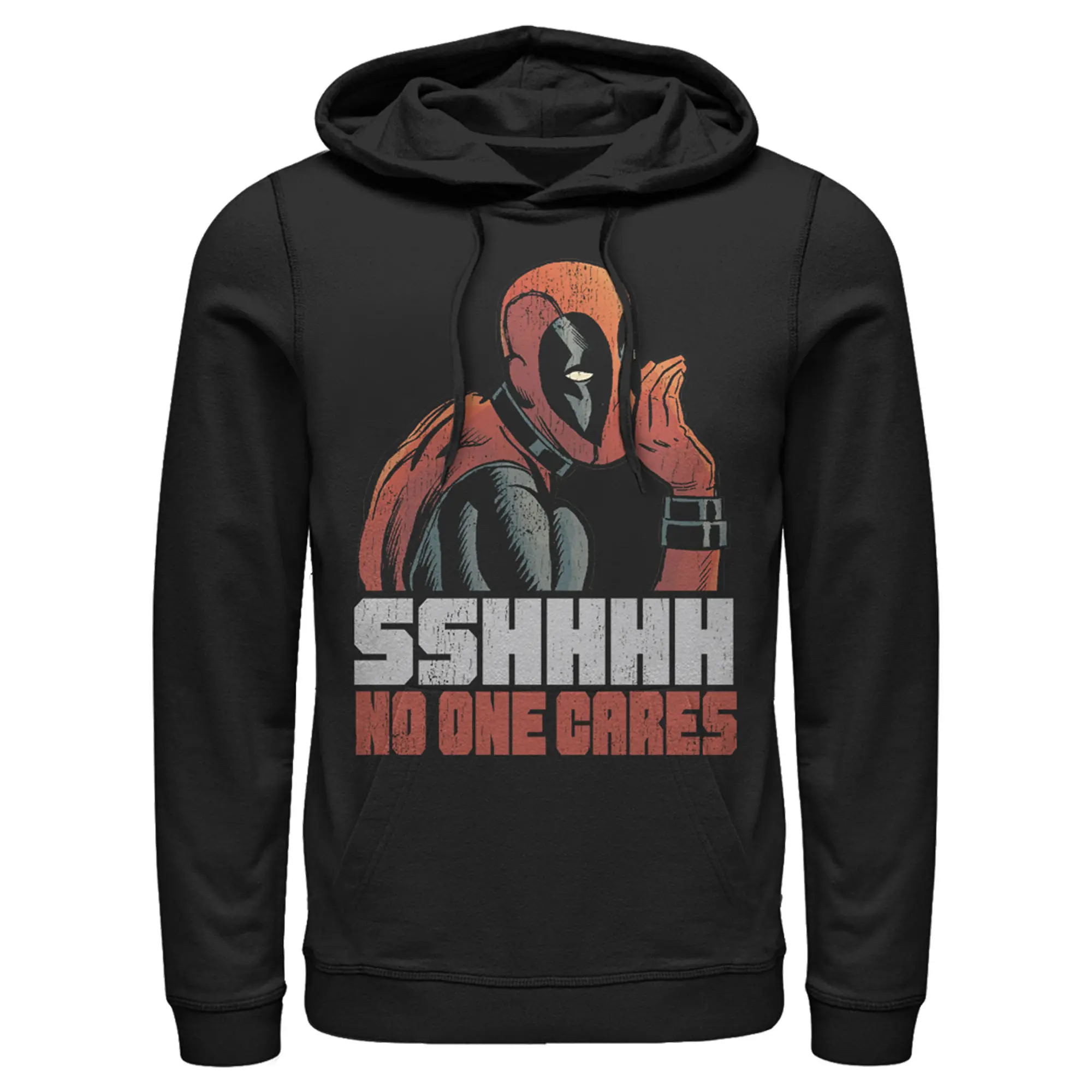 Men's Marvel Deadpool No One Cares Pull Over Hoodie